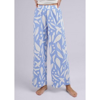 Пижама  женская       трикотажная    футболка с брюками   Голубой, Белый  Принт