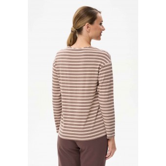 Джемпер  женский       трикотажный       бежевый  Полоска