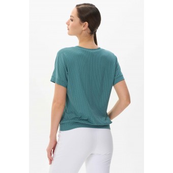 Блузка  женская       трикотажная       Изумрудный  Горох