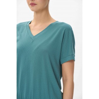 Блузка  женская       трикотажная       Изумрудный  Горох
