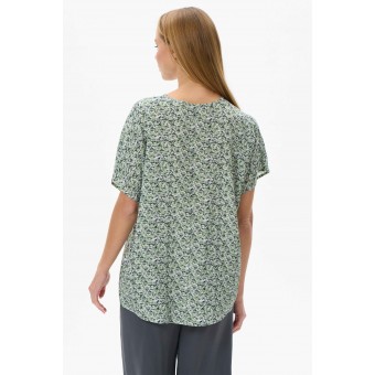 Блузка  женская       Штапель       Зеленый  Абстракция