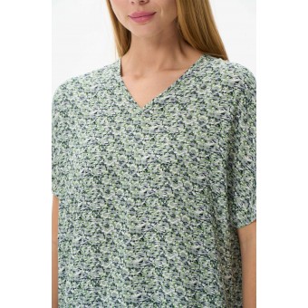 Блузка  женская       Штапель       Зеленый  Абстракция