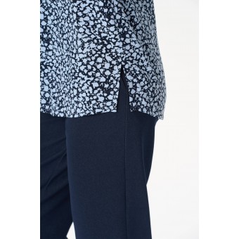 Блузка  женская       Штапель       Черный  Абстракция