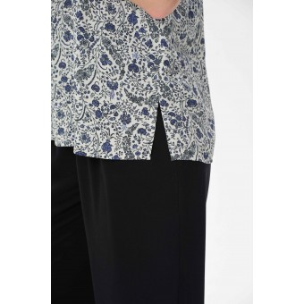 Блузка  женская       Штапель       Белый, Синий  Прованс