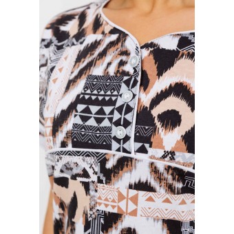 Туника  женская       из кулирки     с коротким рукавом  Розовый, Серый  Абстракция Kuzina