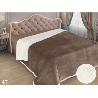 Плед     кровать 150х220  1,5 спальный из микрофибры  440 г/м2     коричневый  однотонный Marianna  