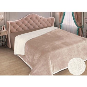 Плед     кровать 150х220  1,5 спальный из микрофибры  440 г/м2     бежевый  однотонный Marianna  