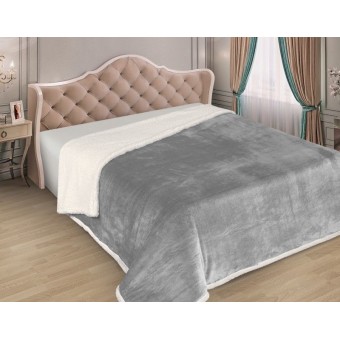 Плед     кровать 150х220  1,5 спальный из микрофибры  440 г/м2     серый  однотонный Marianna  