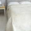 Покрывало на кровать 160х220 1,5 спальное из искуственного меха 80 г/м2 бежевое однотонное Marianna