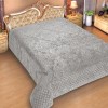 Покрывало на кровать 150х220 1,5 спальное из фланели 150 г/м2 серое Орнамент Marianna