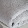 Покрывало на кровать 150х220 1,5 спальное из фланели 150 г/м2 серое Орнамент Marianna