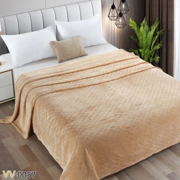 Плед универсальный 150х200 1,5 спальный из велсофта 290 г/м2 Однотонное, Орнамент Орионтекс