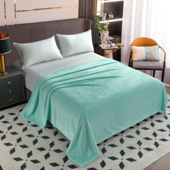 Плед     универсальный 150х200  1,5 спальный из велсофта  230 г/м2     зеленый  Однотонное, Соты Орионтекс