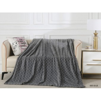 Плед     универсальный 150х200  1,5 спальный из велсофта  280 г/м2     серый  Однотонное, Орнамент Орионтекс