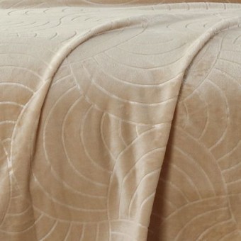 Плед     универсальный 150х200  1,5 спальный из велсофта  280 г/м2     бежевый  Однотонное, Орнамент Орионтекс