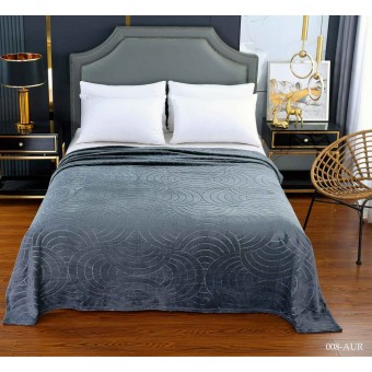 Плед     универсальный 150х200  1,5 спальный из велсофта  280 г/м2     голубой  Однотонное, Орнамент Орионтекс  