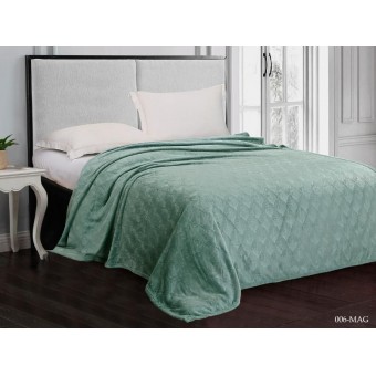 Плед     универсальный 150х200  1,5 спальный из велсофта  280 г/м2     зеленый  Однотонное, Орнамент Орионтекс  