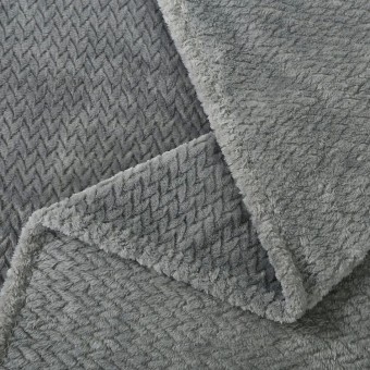 Плед     универсальный 150х200  1,5 спальный из велсофта  280 г/м2     серый  Однотонный, Орнамент Орионтекс