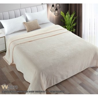 Плед     универсальный 150х200  1,5 спальный из велсофта  230 г/м2       Однотонное, Соты   
