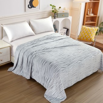 Плед     универсальный 150х200  1,5 спальный из велсофта  300 г/м2     серый  Полоска