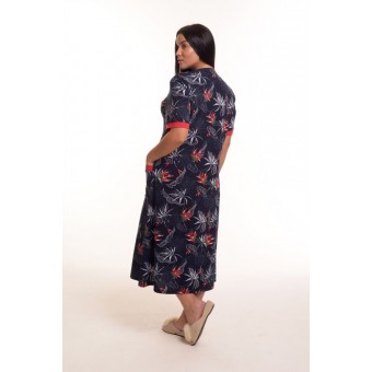 Халат  женский       из кулирки   на пуговицах  с коротким рукавом