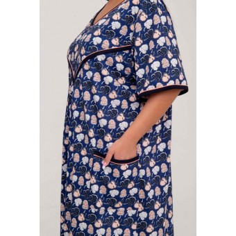 Халат  женский       из кулирки   на молнии  с рукавом 1/2