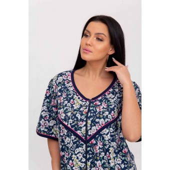 Халат  женский       из кулирки   на молнии  с рукавом 1/2