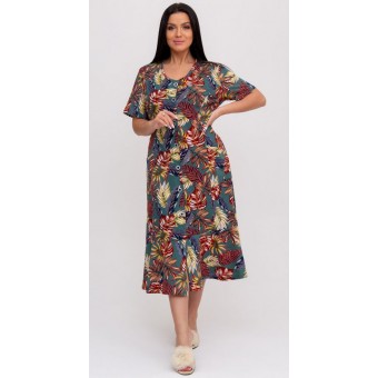 Халат  женский       из кулирки   на пуговицах  с рукавом 1/2