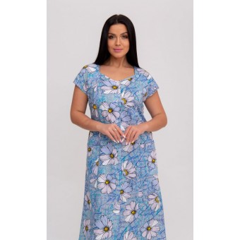 Халат  женский       из кулирки   на пуговицах  с коротким рукавом