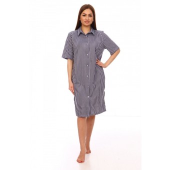 Халат  женский       из кулирки   на пуговицах  с рукавом 1/2  розовый