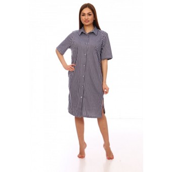 Халат  женский       из кулирки   на пуговицах  с рукавом 1/2  розовый