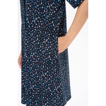 Халат  женский       трикотажный   на пуговицах  с коротким рукавом