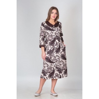 Халат  женский       Интерлок   на пуговицах  с рукавом 3/4