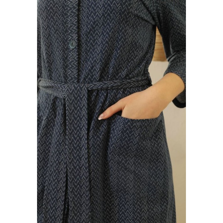 Халат женский трикотажный с запахом с рукавом 3/4