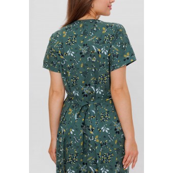 Халат  женский       из кулирки   на молнии  с коротким рукавом  зеленый