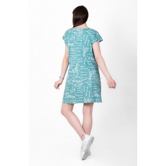 Халат  женский       трикотажный   на пуговицах  с коротким рукавом  зеленый