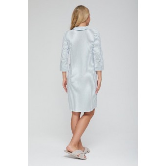 Халат  женский       из кулирки   на пуговицах  с рукавом 3/4  белый