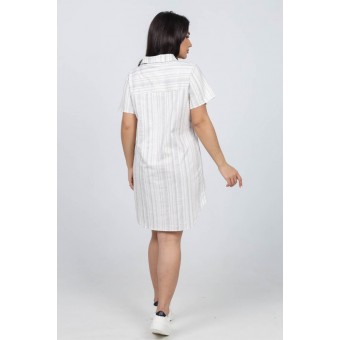 Халат  женский       из кулирки     с коротким рукавом  Молочный   Kuzina