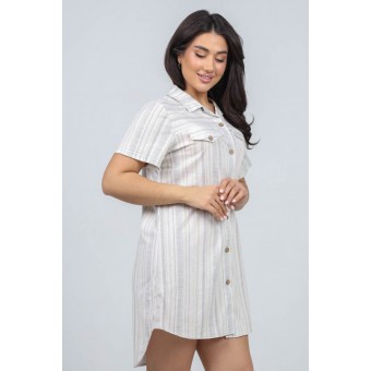 Халат  женский       из кулирки     с коротким рукавом  Молочный   Kuzina