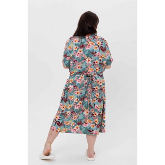 Халат  женский       из кулирки   на пуговицах  с коротким рукавом  зеленый