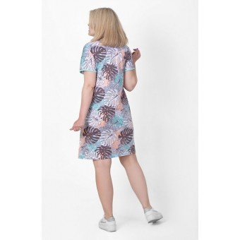 Халат  женский       трикотажный   на молнии  с коротким рукавом  розовый