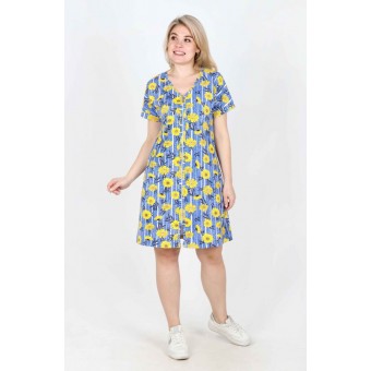 Халат  женский       трикотажный   на молнии  с коротким рукавом  в ассортименте