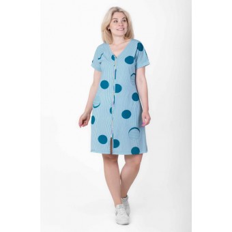 Халат  женский       трикотажный   на молнии  с коротким рукавом  в ассортименте