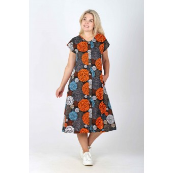 Халат  женский       трикотажный   на пуговицах  с коротким рукавом  в ассортименте