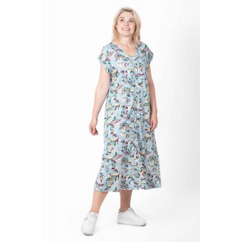 Халат  женский       трикотажный   на пуговицах  с коротким рукавом  в ассортименте