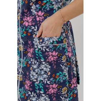 Халат  женский       из кулирки   на молнии  с коротким рукавом  фиолетовый