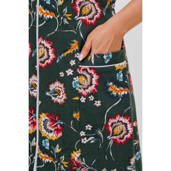 Халат  женский       из кулирки   на молнии  с коротким рукавом  зеленый