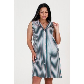 Халат  женский       из кулирки   на пуговицах  без рукавов  зеленый