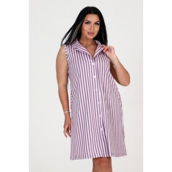 Халат  женский       из кулирки   на пуговицах  без рукавов  розовый