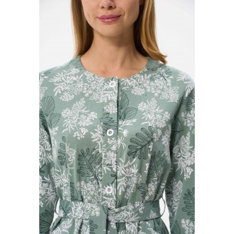 Халат  женский       трикотажный   с запахом  с длинным рукавом  зеленый